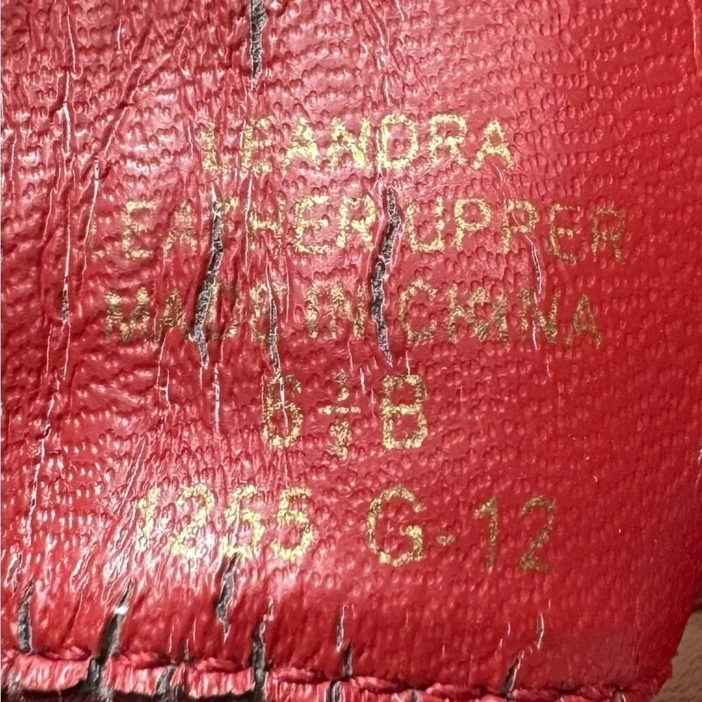 GUC Ralph Lauren Red Leather‎ Sandals Size 6.5 - Picture 7 of 8
